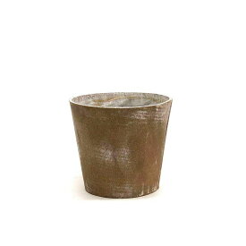 ウメザワ/アンティ－ク風ウッド D3．5丸 茶/BC-11715【07】【取寄】 花器、リース 花器・花瓶 木製花器