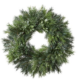 【造花】YDM/フォレストミックスリース グリーン/GLA-1534-GR【01】 花器、リース フラワーリース・花リース完成品 クリスマスリース