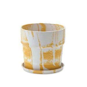 POSH LIVING/アーバンプランツポット マーブル ミルク/レモン/80994【07】 ガーデニング・園芸用品 植木鉢・フラワーポット プラスチック鉢