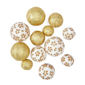 金模様ちりめんボール 12個入り/ZE000019【01】 花資材・フローリスト道具 デコレーションパーツ・素材 和風素材・パーツ 和柄 ちりめん 花玉 ちりめん花飾り 水引 和装 髪飾り 成人式 卒業式 七五三 正月 お正月 迎春 ナチュラル 業務用 店舗用
