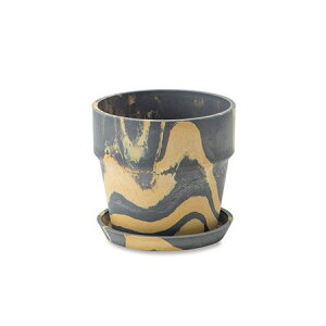 POSH LIVING/アーバンプランツポット マーブル セサミ/レモン/81024【07】 ガーデニング・園芸用品 植木鉢・フラワーポット プラスチック鉢