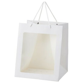松野ホビー/窓付きペーパーバッグ（L） ホワイト/F-3-95709【01】【取寄】[6枚] ラッピング用品 、梱包資材 ラッピング袋・プレゼント袋 手提げ紙袋