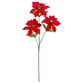 【造花】YDM/ベルベットポインセチア×3 レッド/FS-6112-R【01】【取寄】 造花（アーティフィシャルフラワー） 造花 花材「は行」 ポインセチア