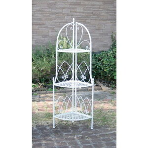 大同クラフト/3段コーナーラック/ホワイト/ABCR18-110W【01】 ガーデニング・園芸用品 ガーデンファニチャー・家具 ラック・シェルフ