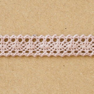HEADS/レースコットンリボン−10/ベージュピンク(1巻)/RO-LR10【01】 リボン デザインリボン ナチュラルデザインリボン
