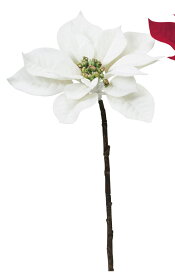 【造花】アスカ/ベルベットポインセチア #001 ホワイト/AX60385-1【07】【取寄】 造花（アーティフィシャルフラワー） 造花 花材「は行」 ポインセチア