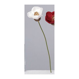 【造花】アスカ/ベルベットカメリアピック #001 ホワイト/A-73426-1【01】【取寄】 造花（アーティフィシャルフラワー） 造花 花材「た行」 ツバキ（椿）