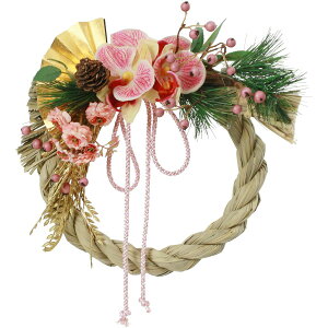 【造花】YDM/胡蝶蘭しめ縄アレンジ/NAATW-001【01】 花器、リース しめ縄・正月飾り しめ縄リース完成品