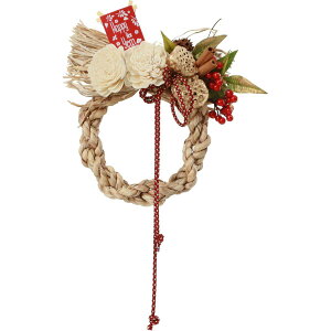 【造花】YDM/ホテイアオイしめ縄アレンジ/NAATW-005【01】 花器、リース しめ縄・正月飾り しめ縄リース完成品
