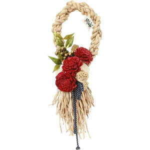 【造花】YDM/ホテイアオイ長しめ縄アレンジ/NAATW-010【01】 花器、リース しめ縄・正月飾り しめ縄リース完成品