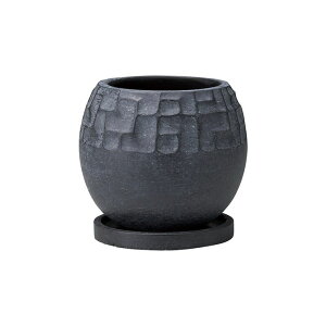 友膳/アングルボウルMBK(受皿付)/TD716【01】 ガーデニング・園芸用品 植木鉢・フラワーポット セメント鉢