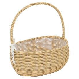 村田屋産業/PPラタンバスケット横長NaturalL/3179【07】 花器、リース 花かご・フラワーバスケット フェイク素材バスケット
