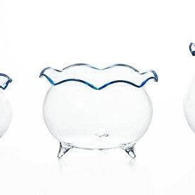 エイチツーオー/ガラス金魚鉢M ブルー/HT6976【01】【取寄】[6個] 花器、リース 花器・花瓶 ガラス花器