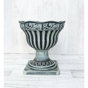 大同クラフト/ブラッシュポット/ ゴブレットC M AS 黒に銀汚し/PBG25-C25A【01】 ガーデニング・園芸用品 植木鉢・フラワーポット プラスチック鉢