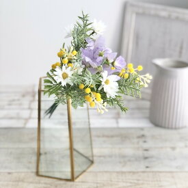 【造花】MAGIQ東京堂/デージーミモザブーケ WH/LV/YE ホワイトラベンダーイエロー/FM008328【01】 造花（アーティフィシャルフラワー） 造花 花材「ま行」 ミモザ