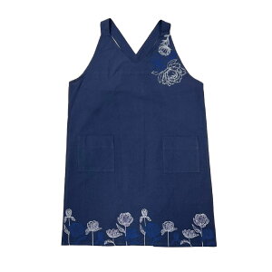 丸和貿易/ホームドレスエプロン エレガント ネイビー/400945504【07】 ガーデニング・園芸用品 ファッション エプロン