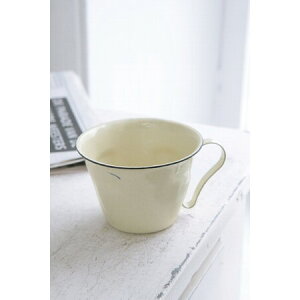 コベントガーデン/エナメル・クリム カップポット クリーム、アンティーク調/LM-24【07】 ガーデニング・園芸用品 植木鉢・フラワーポット その他