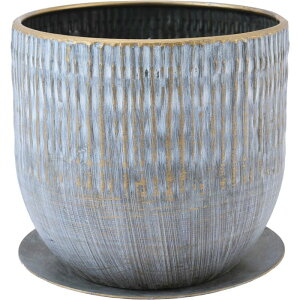 ホワイエ/MC円形アールメタルecoポット/3200042GGLWG【07】 ガーデニング・園芸用品 植木鉢・フラワーポット アイアン・ブリキ鉢