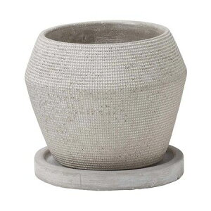 友膳/ルレットポットMGY(受皿付)/TD836【01】 ガーデニング・園芸用品 植木鉢・フラワーポット セメント鉢