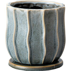 ミュールミル/サティ青M/CF-007MBl【01】 ガーデニング・園芸用品 植木鉢・フラワーポット 陶器・セラミック鉢