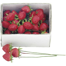 E5816 ミニストロベリー1箱36本入り/157-5816-0【01】 造花（アーティフィシャルフラワー） 造花実物、フェイクフルーツ いちご・ストロベリー