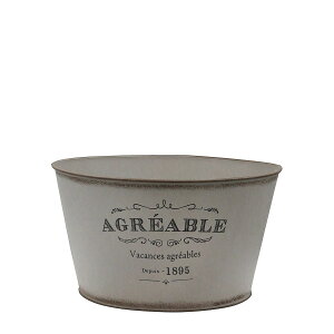 CARNAC/アグレアーブルローポットL-GY グレー/HSAG02GY【01】 ガーデニング・園芸用品 植木鉢・フラワーポット アイアン・ブリキ鉢