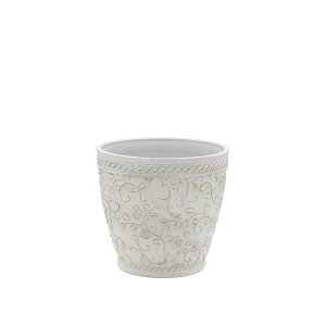 CARNAC/ミニローズベーシックS-IG アイボリー×ゴールド/FC051IG【01】 ガーデニング・園芸用品 植木鉢・フラワーポット 合成樹脂鉢
