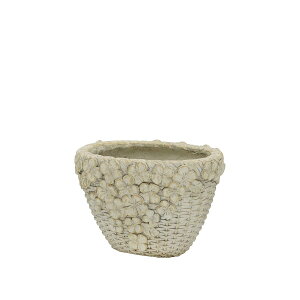 CARNAC/エリーゼバスケットオーバルハイS-IG アイボリー×ゴールド/GFB461IG【01】 ガーデニング・園芸用品 植木鉢・フラワーポット グラスファイバー鉢