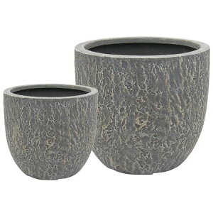 丸滉製陶/13号 丸深/PL-6123-GM(2/Set)【01】 ガーデニング・園芸用品 植木鉢・フラワーポット グラスファイバー鉢