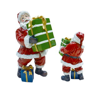 丸和貿易/アンティーククリスマス ギフトボックスサンタ/4009643-01【07】 店舗ディスプレイ・店内装飾 クリスマスディスプレイ 置物・オブジェ