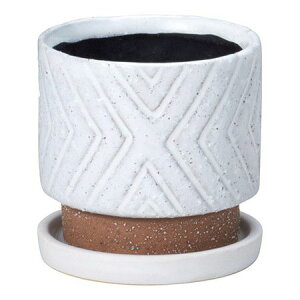 友膳/イミゴンゴポットW(受皿付)/T518【01】 ガーデニング・園芸用品 植木鉢・フラワーポット 陶器・セラミック鉢