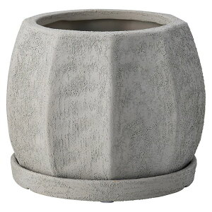 友膳/ルブトンポットGY(受皿付)/TF348【01】 ガーデニング・園芸用品 植木鉢・フラワーポット 陶器・セラミック鉢