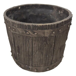 【直送】住まいスタイル/FRP製バレル型プランター 大(直径30cm) ダークブラウン/EBP-30DBR【01】 ガーデニング・園芸用品 植木鉢・フラワーポット グラスファイバー鉢