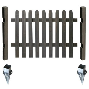 【直送】住まいスタイル/ピケットフェンス ストレート基本セット(土中用) ダークブラウン/SFPS1200F-UB-DBR【01】 ガーデニング・園芸用品 ガーデンファニチャー・家具 ラティス・フェンス
