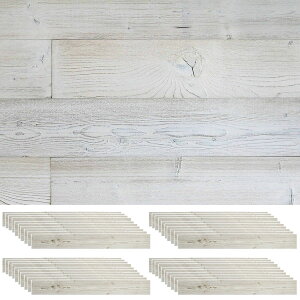 【直送】住まいスタイル/SOLIDECO 壁に貼れる天然木パネル 40枚組(約6m2) ホワイトブラッシュ【01】 店舗ディスプレイ・店内装飾 壁掛け・ウォールデコ 壁紙・ウォールパネル(壁パネル)