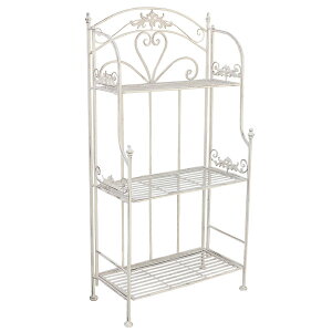 【直送】住まいスタイル/ブランティーク ホワイトアイアンラック 3段 ホワイト/SPL-6620WHT【01】 ガーデニング・園芸用品 ガーデンファニチャー・家具 ラック・シェルフ