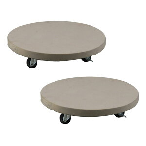 【直送】住まいスタイル/セメント製キャスター付きプランターキャリー36cm 2台組 アンティークホワイト【01】 ガーデニング・園芸用品 ガーデンファニチャー・家具 プランターキャリー・植