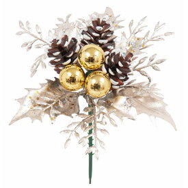 【造花】ビバ工芸/XD-8372 クリスマスピック/XD-8372【01】 造花 アーティフィシャルフラワー 実物、フェイクフルーツ マツカサ・パイン人工 フラワーアレンジ花材 おしゃれ ハンドメイド材料 クラフト素材 装飾 ディスプレイ お正月 クリスマス