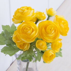 【造花】MAGIQ東京堂/カレンラナンブッシュ　イエロー/FM006069-004【01】 造花（アーティフィシャルフラワー） 造花 花材「ら行」 ラナンキュラス