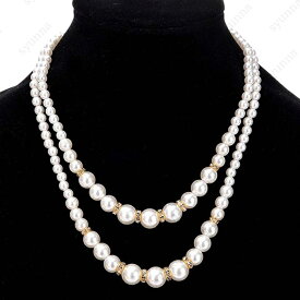 ネックレス (#a99) 2連パール 当日発送 ロングネックレス レディース 上品 フェイクパール 大粒 結婚式 パールネックレス 女性 アクセサリー 韓国