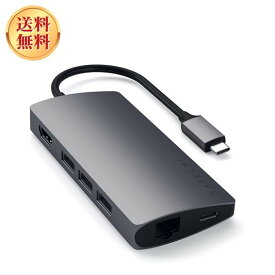 Satechi V2 マルチ USB-C ハブ 8-in-1 スペースグレイ 4K HDMI 60Hz イーサネット USBC PD充電 SDカードリーダー USB3.0ポートx3