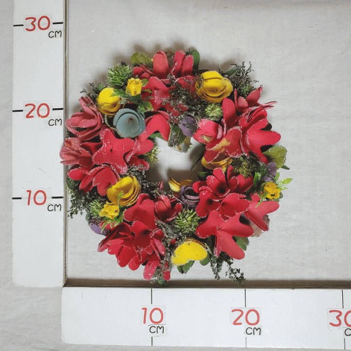 染め花リース ピンク・黄色・紫 完成品 染め花リース ピンク・黄色・紫 完成品