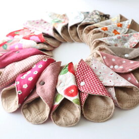 ★アウトレット★　【あたため布】MサイズSサイズ各1枚セット　色柄おまかせ　華布のオーガニックコットンの布ナプキン　ライナー　温活　妊活　おりもの　尿モレ　★メール便送料無料★　華布 布ライナー 日本製