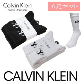 ＊カルバンクライン メンズ 靴下 6足セット CVM211CR02 001 002 クッション クルー ソックス Calvin Klein ab-550000 ブランド