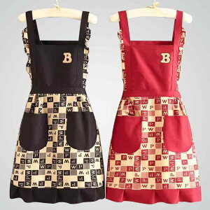 エプロン レディース 女性用 カフェ キッチン 料理 調理用 防水 耐油 防汚 家庭用 作業服 ワークエプロン プリンセス風 おしゃれ モダン キャンバス素材 清潔感 チェック柄