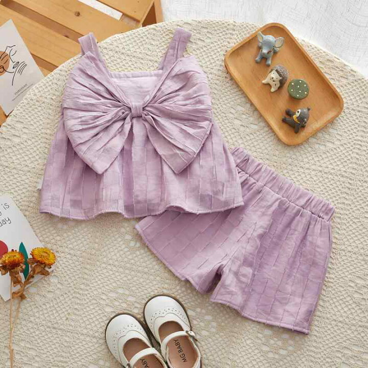 楽天市場】キッズ 女の子 夏服 2点セット 大きなリボン サロペット 