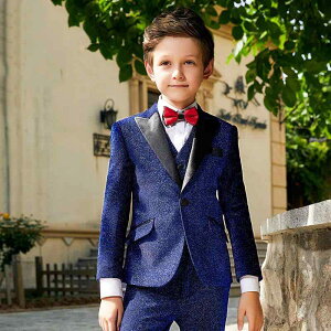 スーツ 男の子 フォーマル 礼服 キッズ 男児 セットアップ スリーピース 3点セット ブリティッシュ 英国風 かっこいい おしゃれ 結婚式 発表会 舞台 演奏会 フラワーボーイ 衣装 ポリエステ
