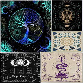 タロットクロス タロットマット 正方形 滑り止め 耐摩耗 ウォッシャブル ポリエステル 珪藻土 欧式古典 植物花柄 インテリア 占卜用テーブルマット