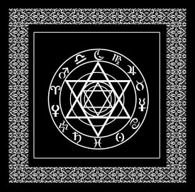 タロットカードクロス 不織布 占い オラクルカード カードゲーム ボードゲーム 軽量 コンパクト ポータブル 黒色 紫色 デザイン柄 テーブルマット