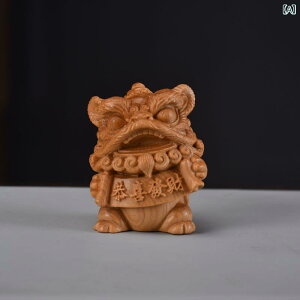置物 獅子舞 マスコット 中国風 かわいい 柏木製 彫刻 ミニオブジェ 卓上 デスク オフィス インテリア 飾り 茶寵 開運 縁起物 誕生日 プレゼント 贈り物 工芸品